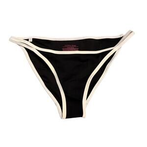 Victoria’s Secret Bikini Bottom Women’s Sz L Black White Colorblock Swimwear NEW